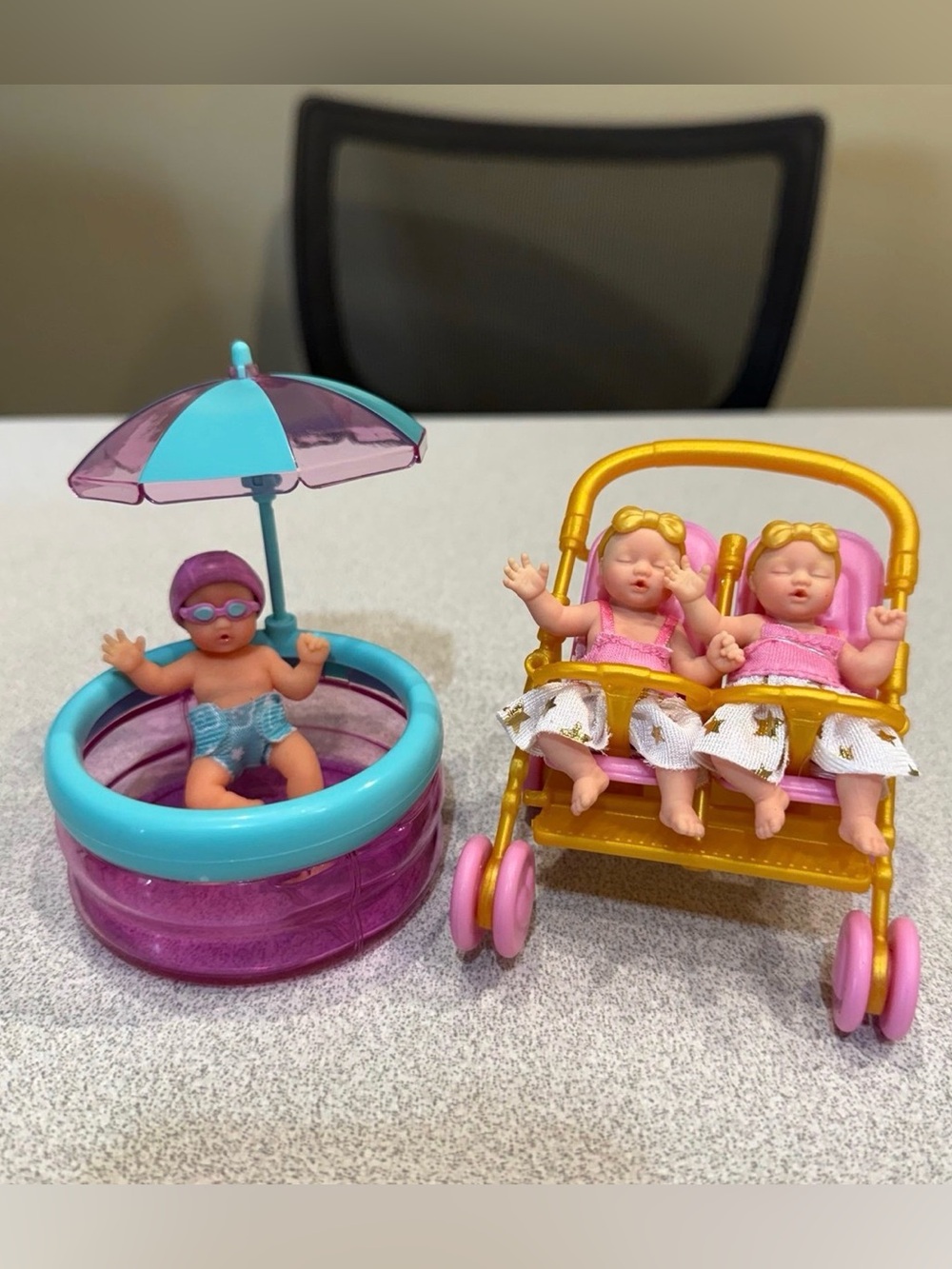 NEW Zuru MY MINI BABY Series 2 Boy/ Girl TWINS {SUPER RARE} Teal Purple Pool